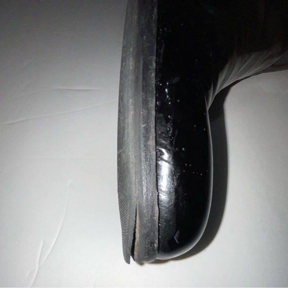 Authentic Ombre Prada Patent Leather Riding Boots in Black/Grey 41 - Picture 9 of 11